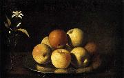 Juan de Zurbaran Still-Life with Plate of Apples and Orange Blossom oil